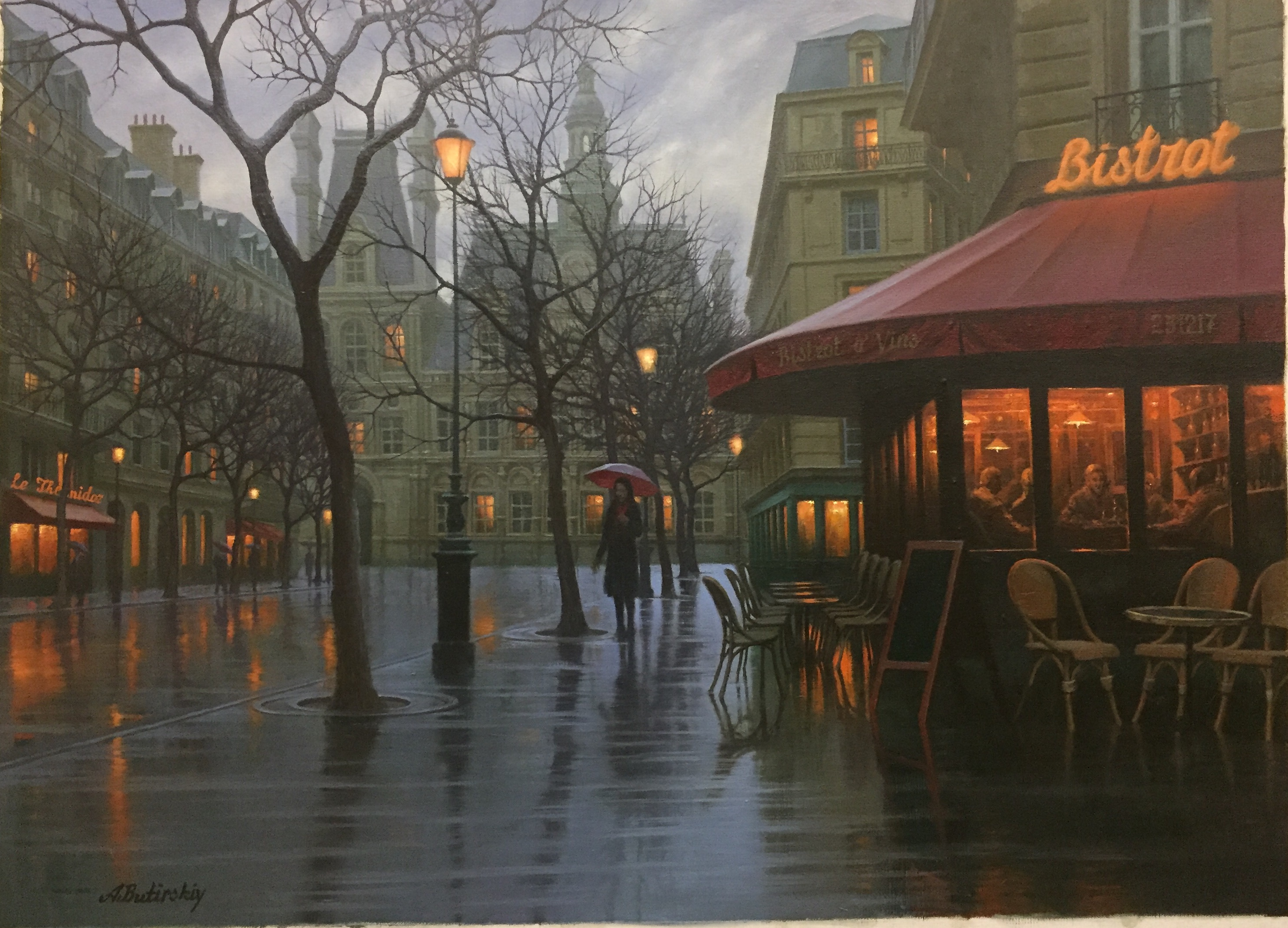 Алексей Бутырский картины Вечерний Париж
