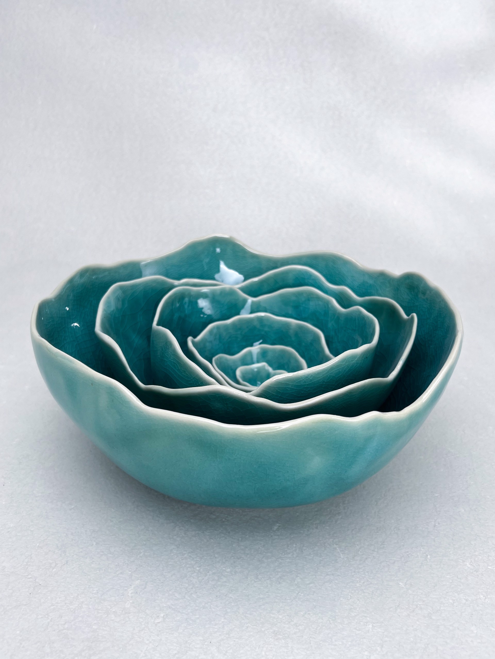 Nesting Bowls Set In Turquoise By Kate Tremel J Petter Galleries