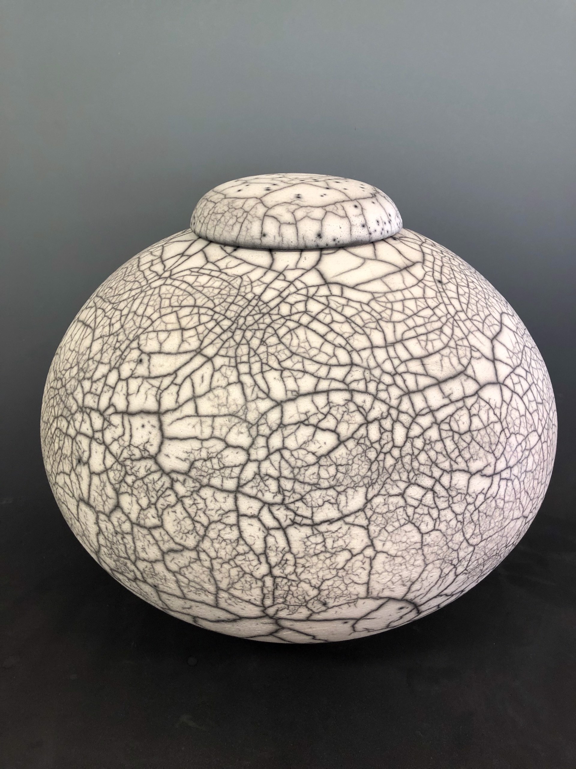 Round Lidded Naked Raku By Jeffrey Perkins Art One Gallery Inc