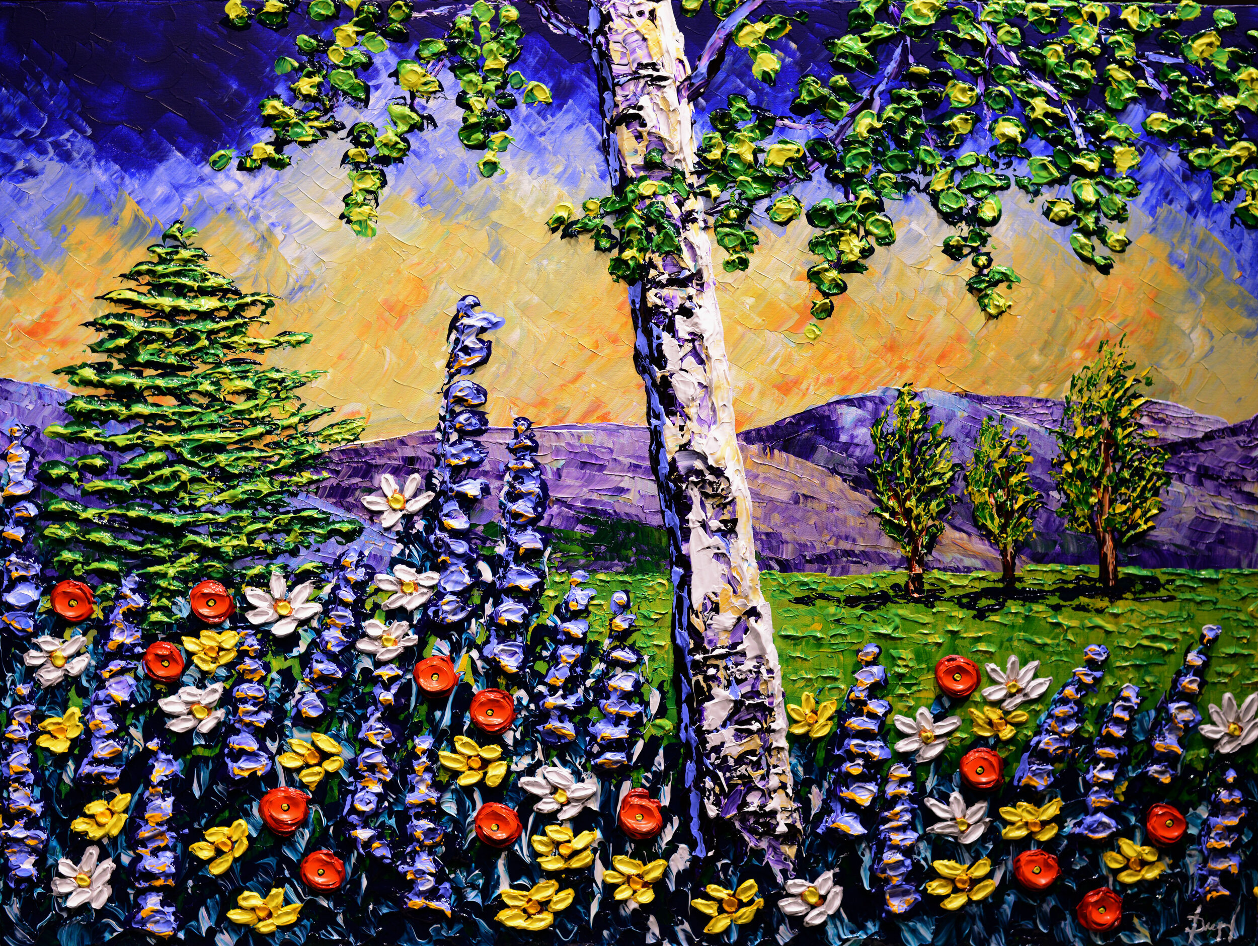 Bright View of Colorful Foothills 36x48