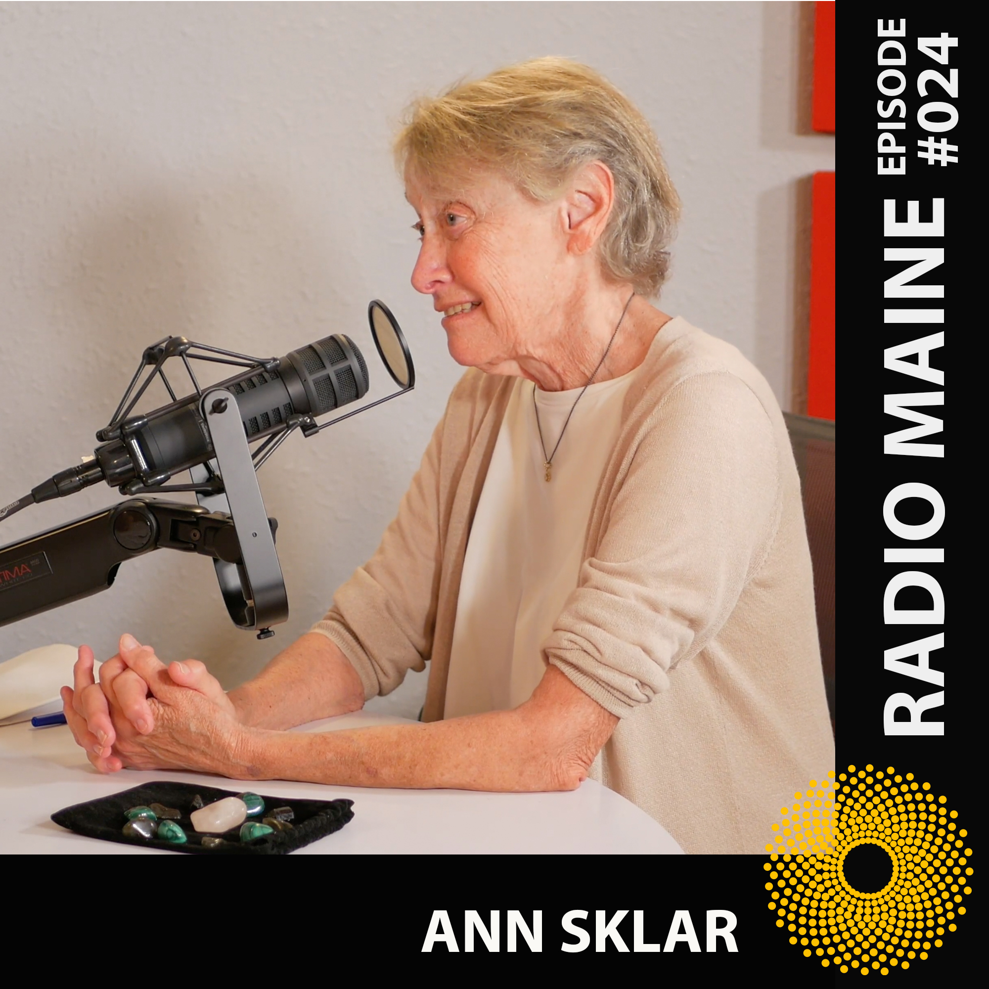 Dr. JarrodMaine Artist Ann Sklar being interviewed on Radio Maine with Dr. Lisa Belisle