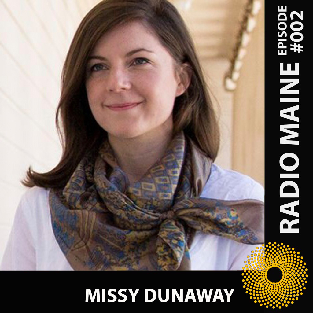 Maine artist Missy Dunaway being interviewed on Radio Maine with Dr. Lisa Belisle