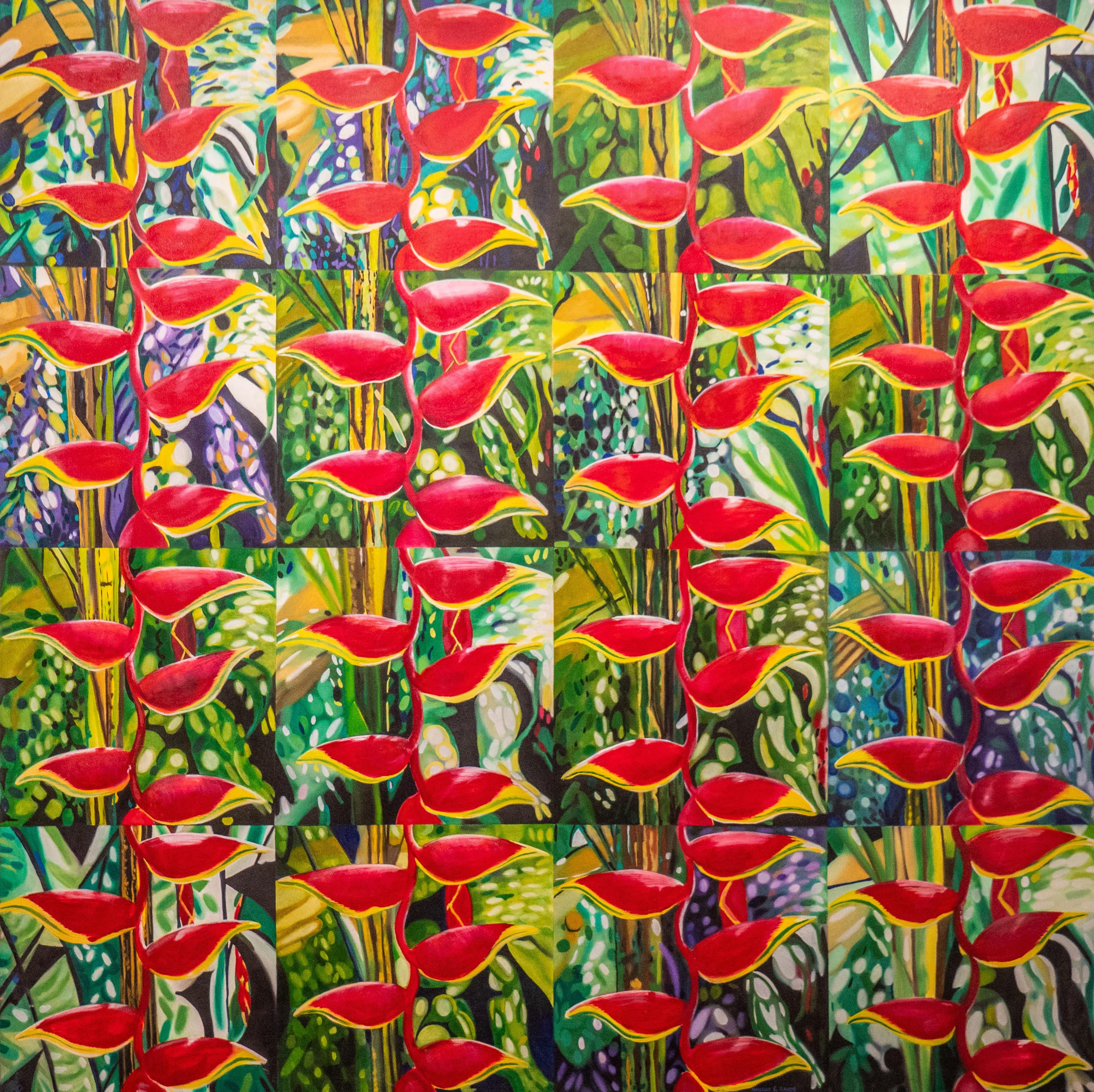 Botanical abstract painting by Marcelle Zanetti