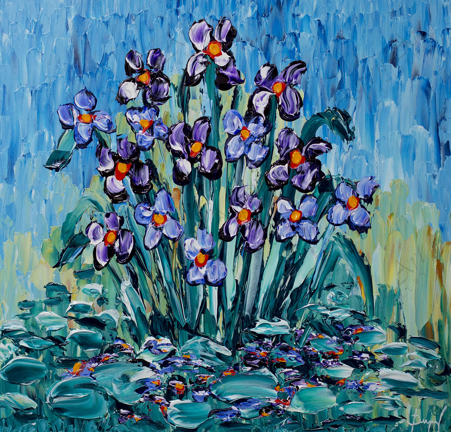 Irises of Colorful Blossoming 30x30