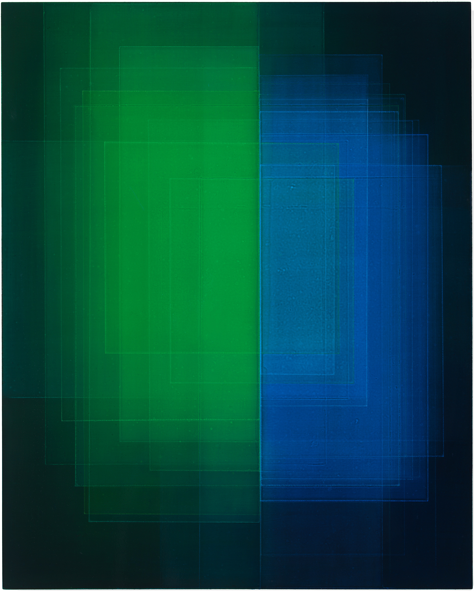 Migrant (Pthalo Blue/Green), 2020 | Oil and acrylic on panel | 20 x 16 inches