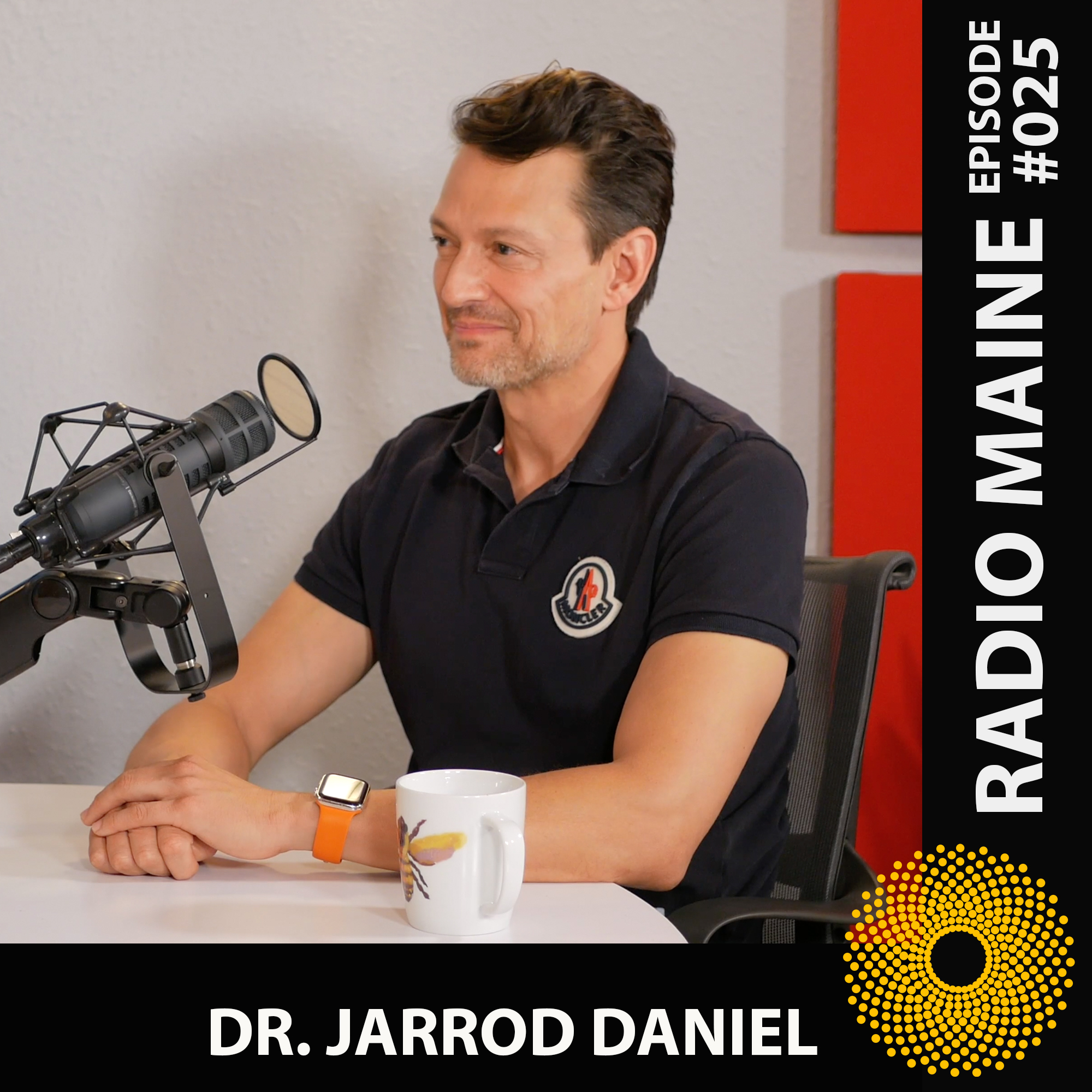 Dr. Jarrod Daniel, plastic surgeon, being interviewed on Radio Maine with Dr. Lisa Belisle