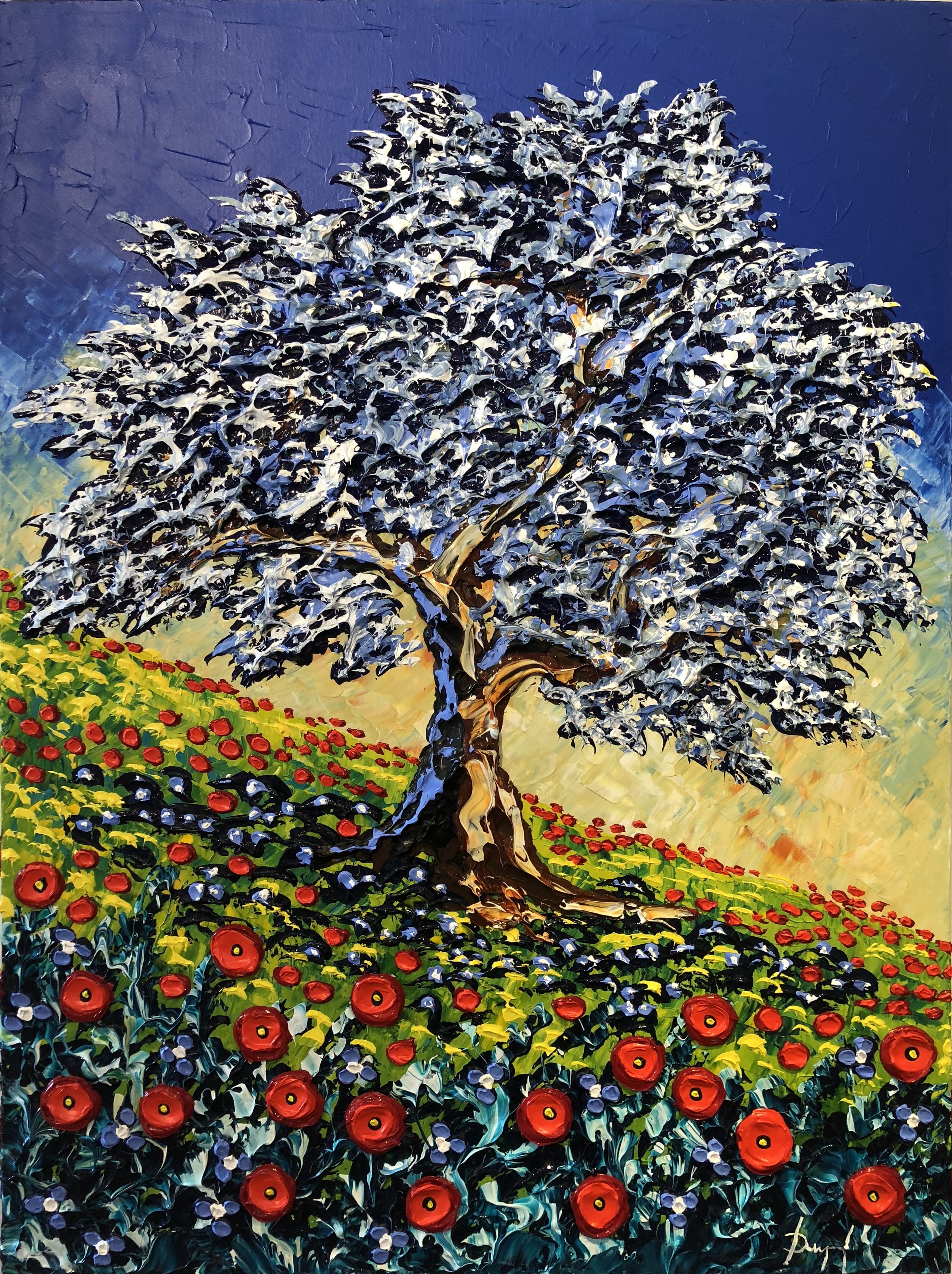 Colorful Olive Tree of the Summer 40x30