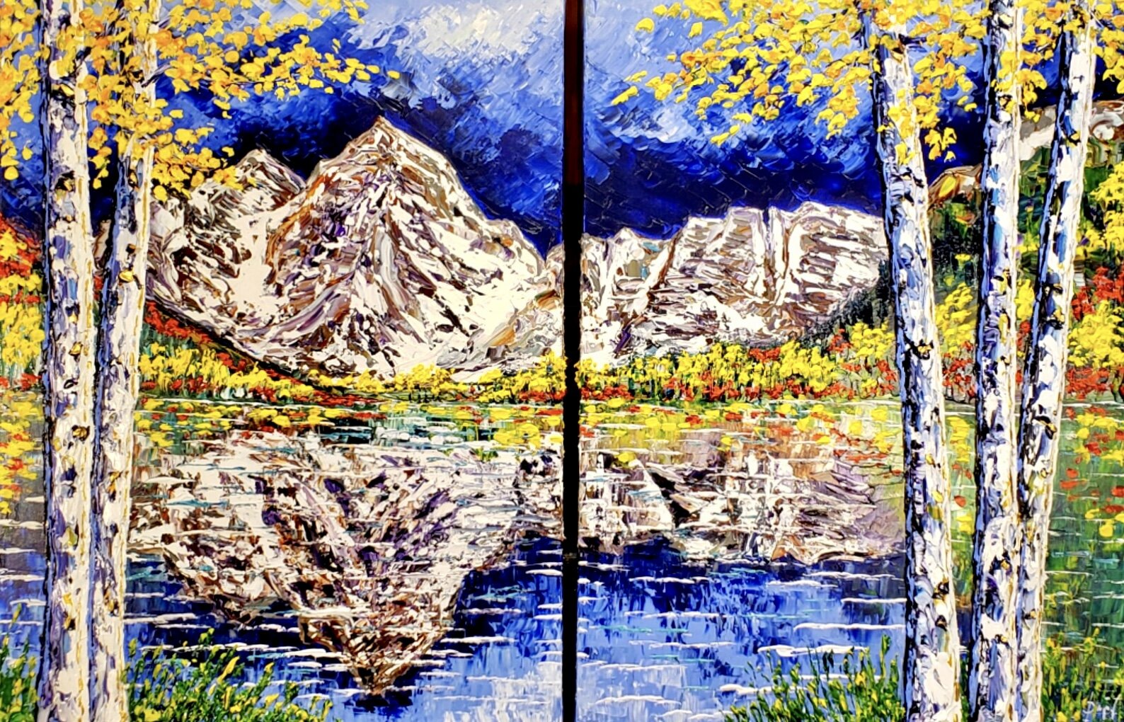 Mountain of Graceful Reflection”,&nbsp; size 48x72