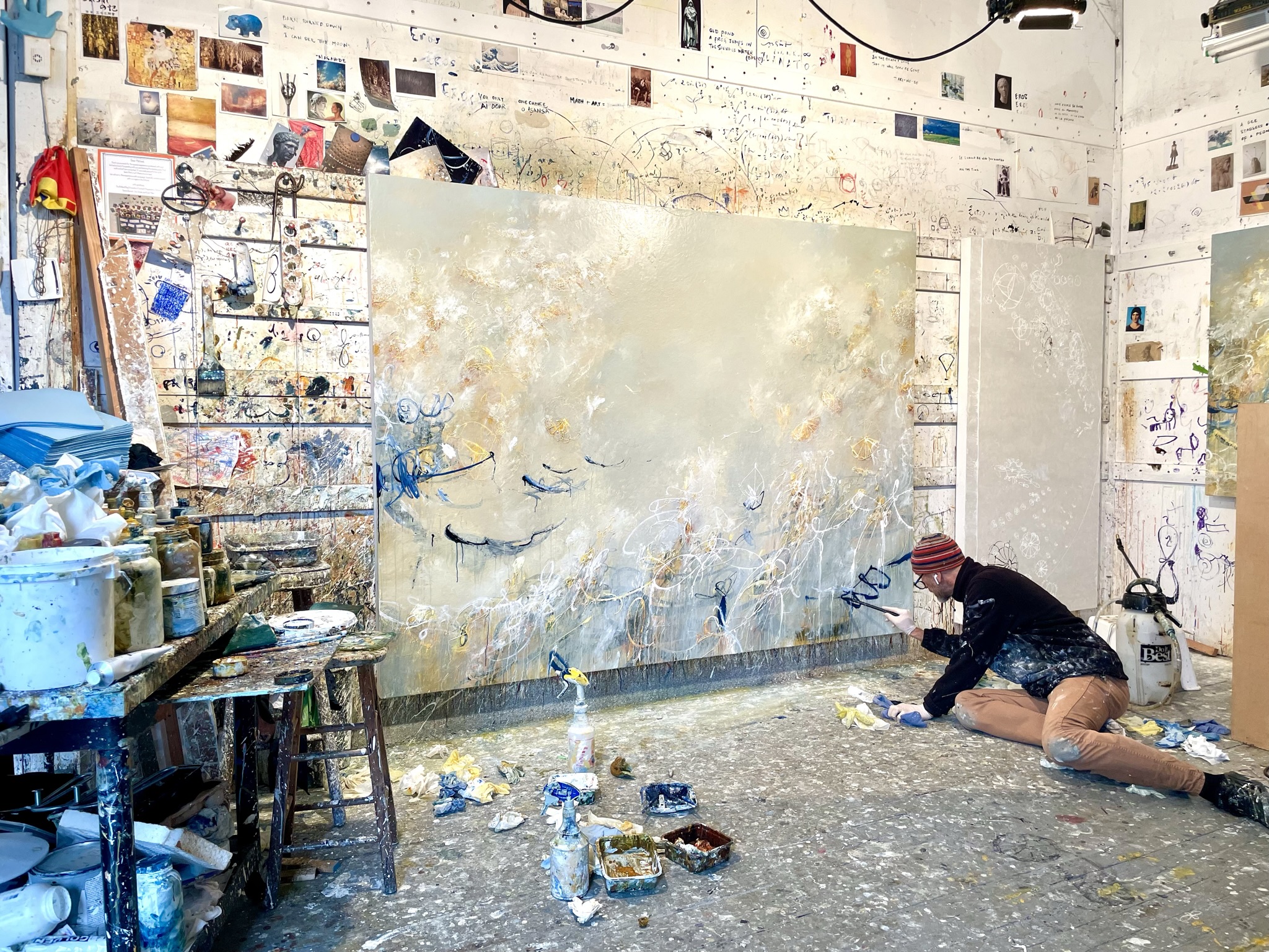 Artist Michael Schultheis in his studio
