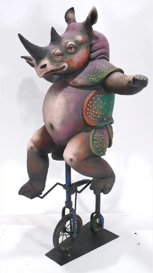 Rhino on Unicycle by Sergio Bustamante ArtCloud