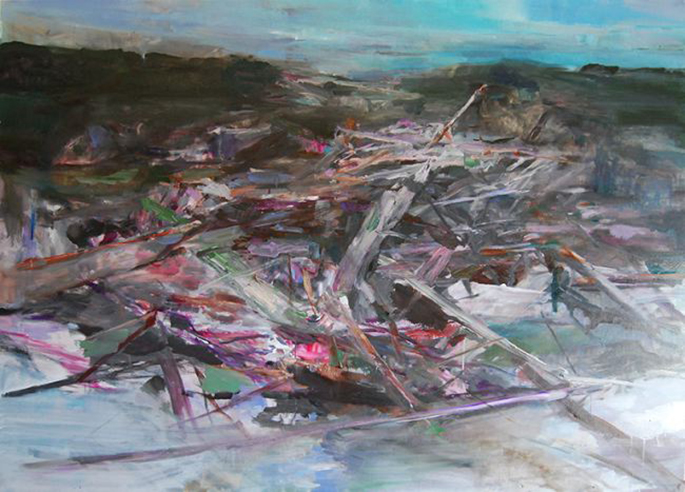 Lac et branches, 2013 | Oil on canvas | 59 x 79 inches