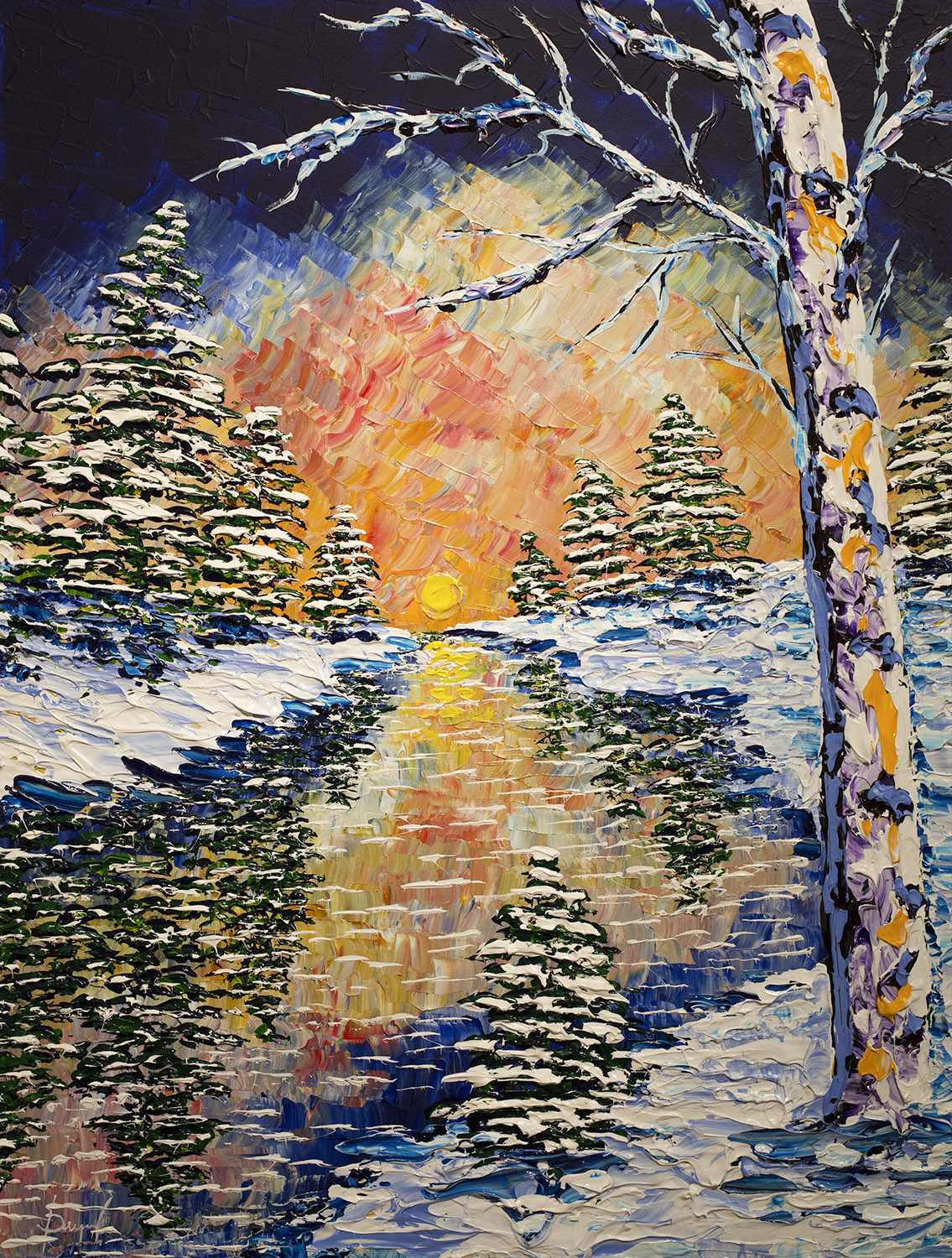 Bright forest of the winter Escape 30x40