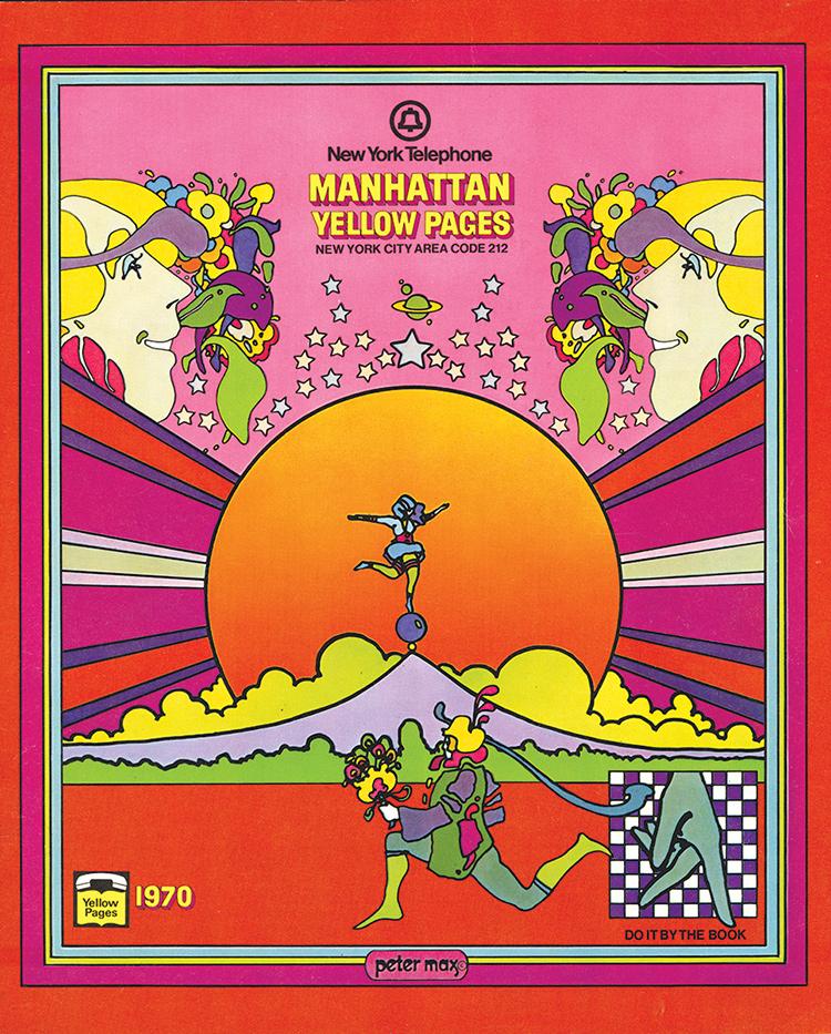 The cover of the Manhattan Yellow Pages designed by Peter Max