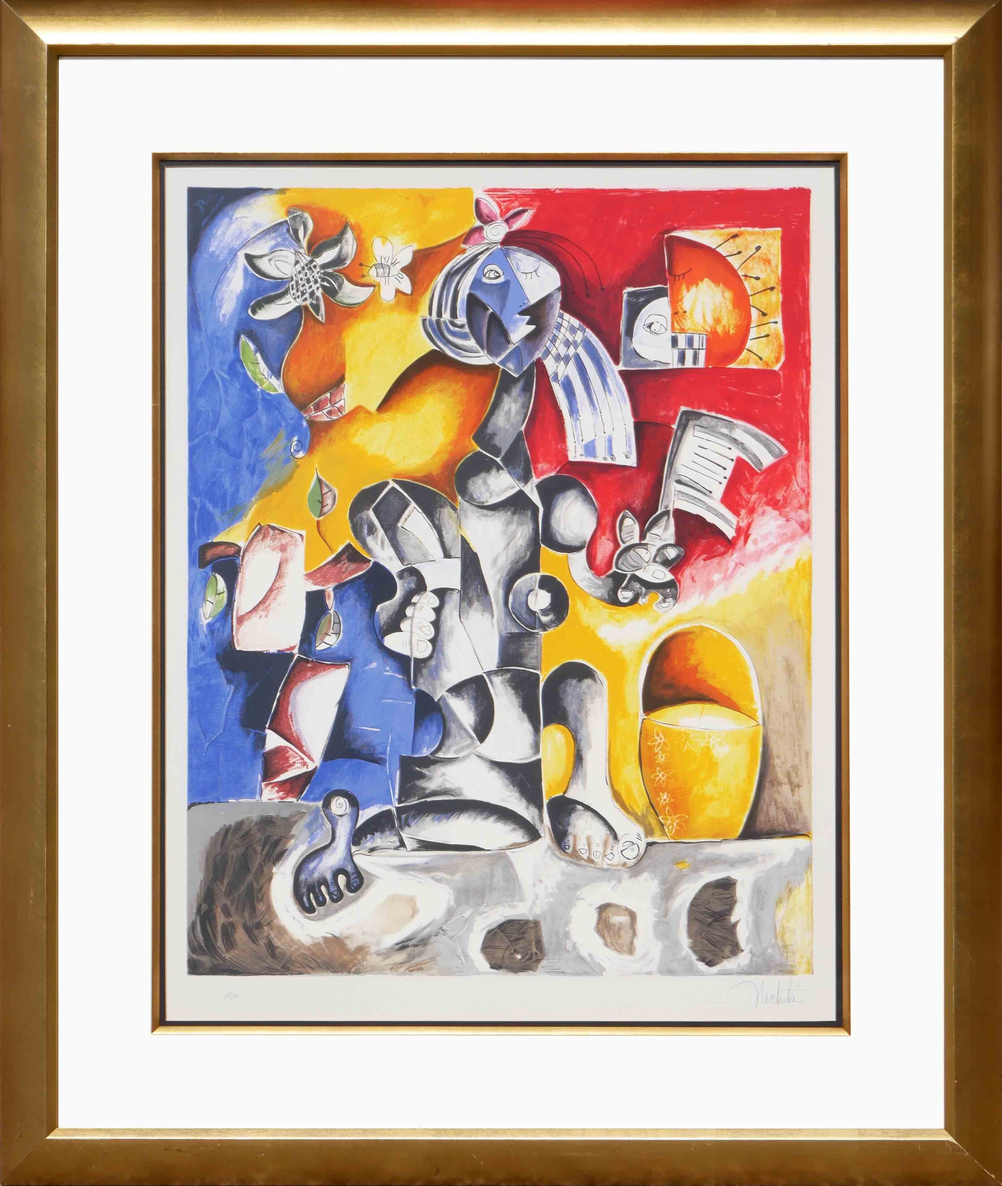 Alexandra Nechita、Luceafarul、希少画集画、新品額装付 Alexandra Nechita、Luceafarul、希少画集画、新品額装付