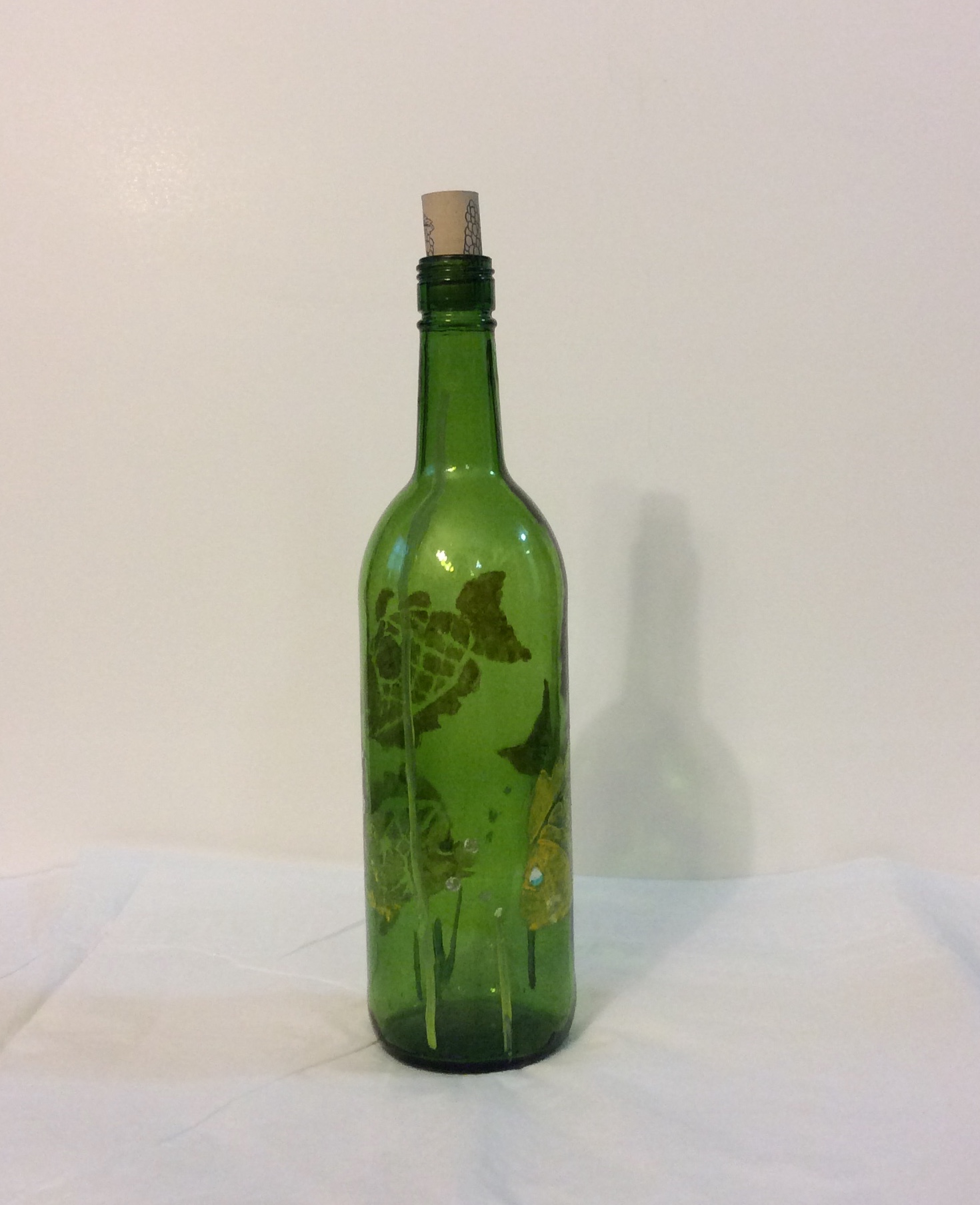 Three Green Fishes Bottle by Rose-Marie Lebrun (Haitian) | ArtCloud