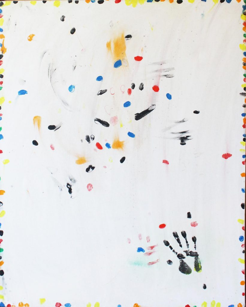 Emerson Woelffer Finger painting and handprint