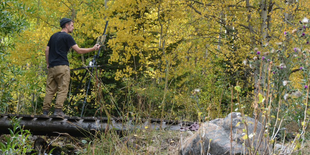 Silas painting aspens 