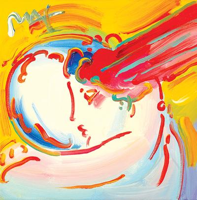 Colorful abstract female portrait by Peter Max