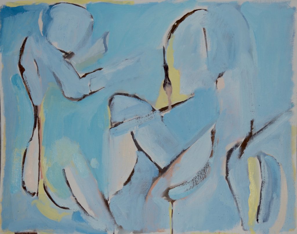 Holland Cunningham blue nude figures