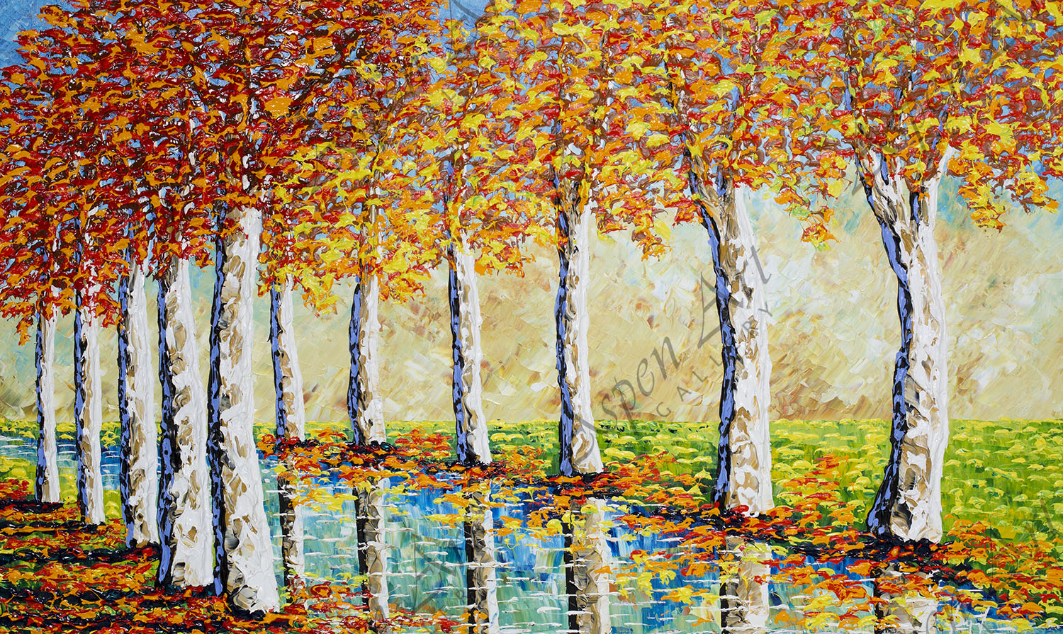 Streams of Beautiful Autumn &nbsp;Sycamores, 2018, 36x60