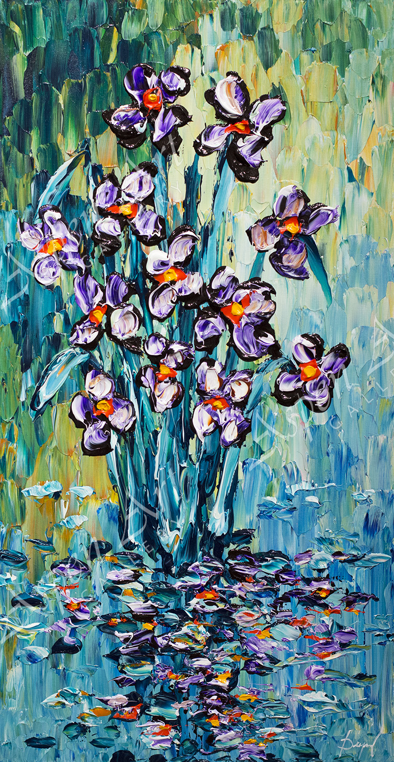 Delightful Irises of Spring 40X20