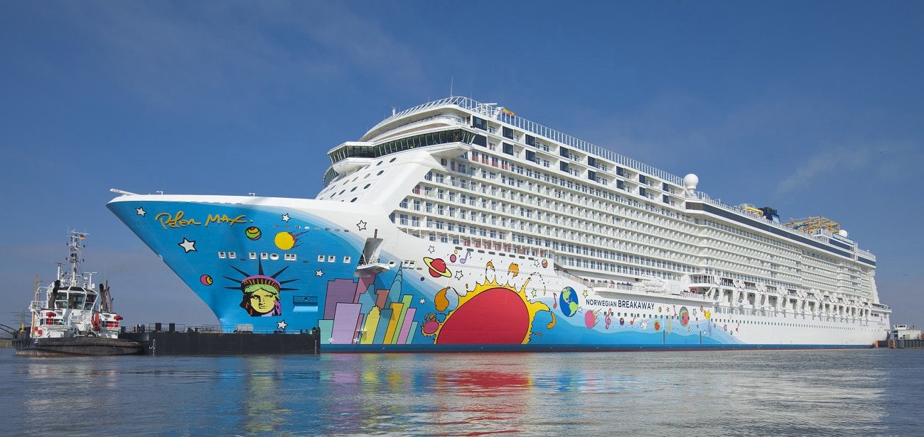 Cruise ship decorated by Peter Max