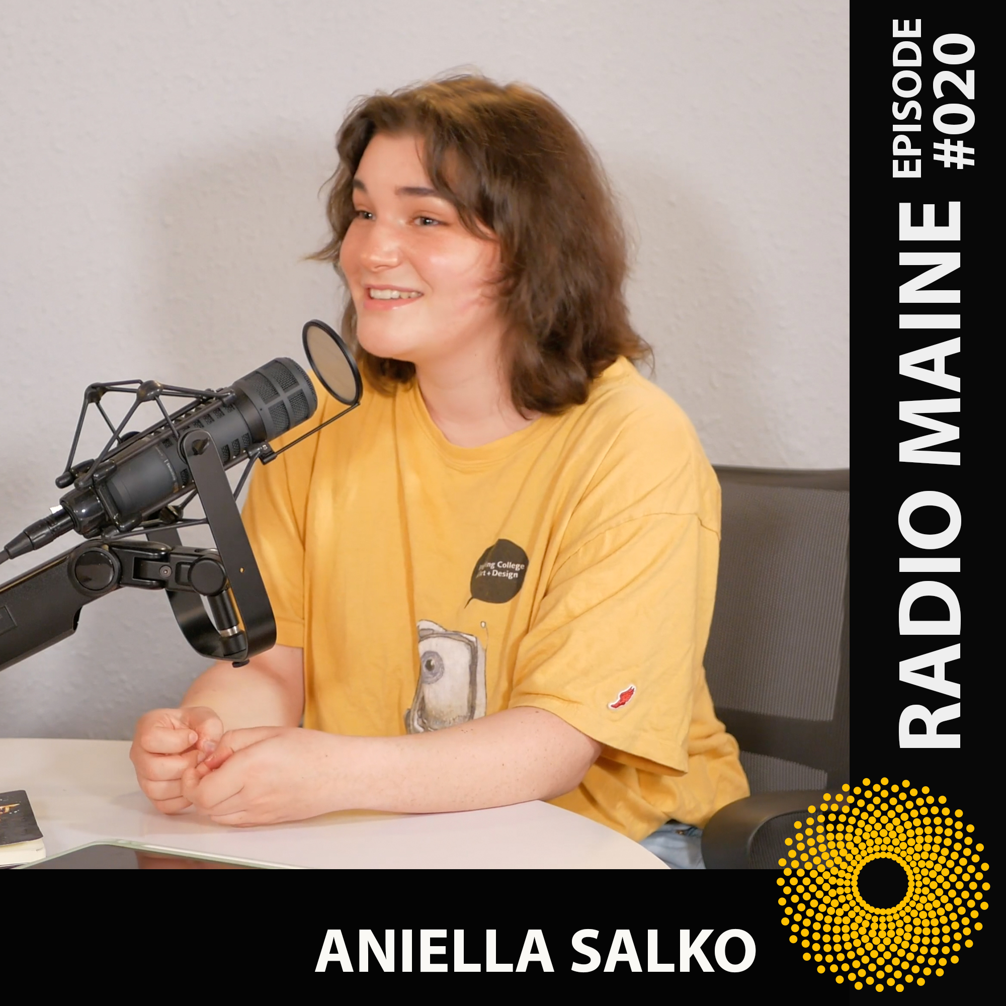 RIngling student Aniella Salko being interviewed on Radio Maine with Dr. Lisa Belisle
