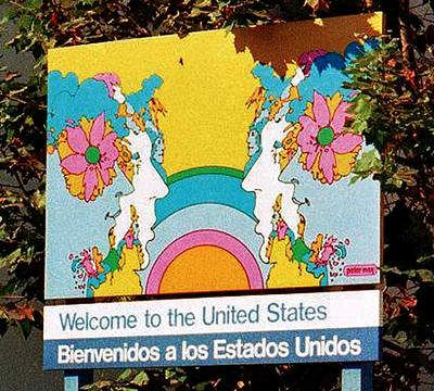 Border mural designed by Peter Max