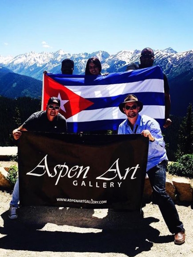 Michel and the Aspen Art Gallery team this summer.