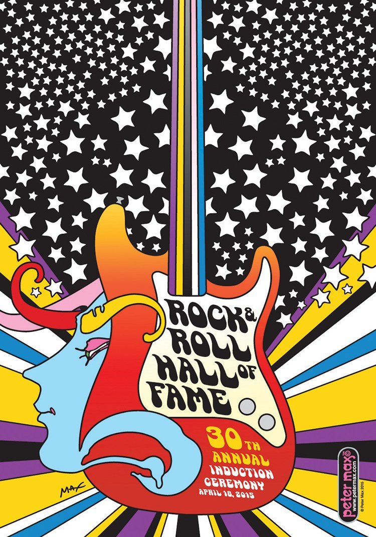 Rock and roll hall of fame poster by Peter Max