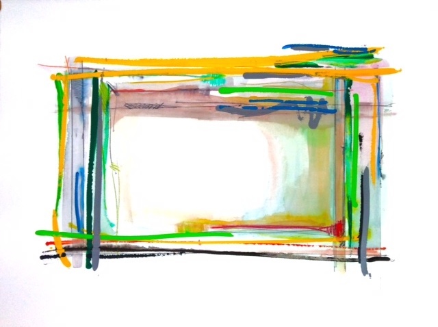 Melinda Zox Colorful abtract painting of a rectangle 