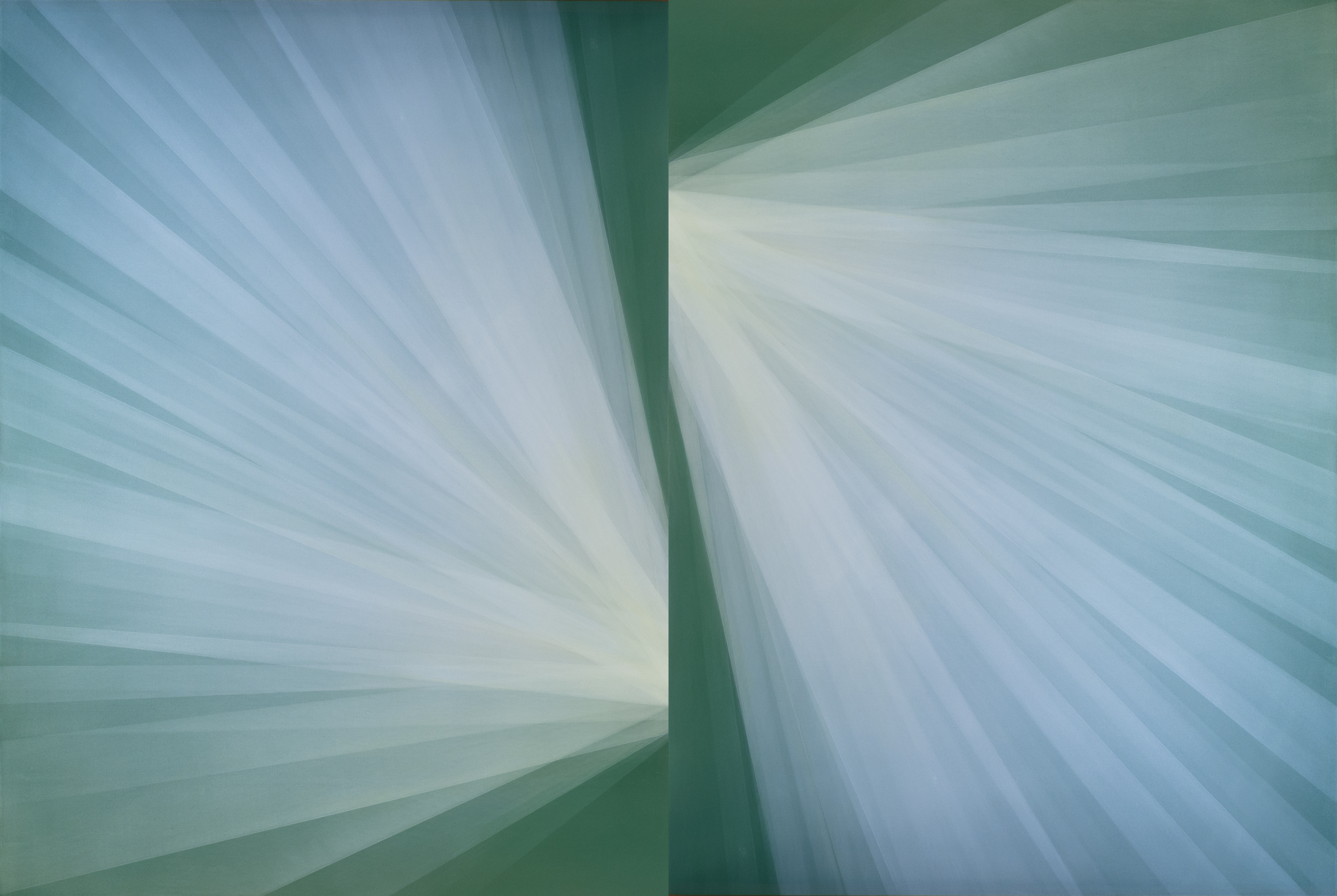 Refraction Diptych (Teal), 2020 | Oil and acrylic on panel | 48 x 72 inches