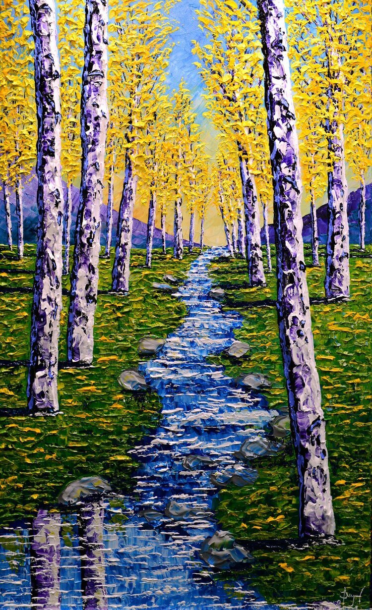 Gentle Stream of the Forest 60x36