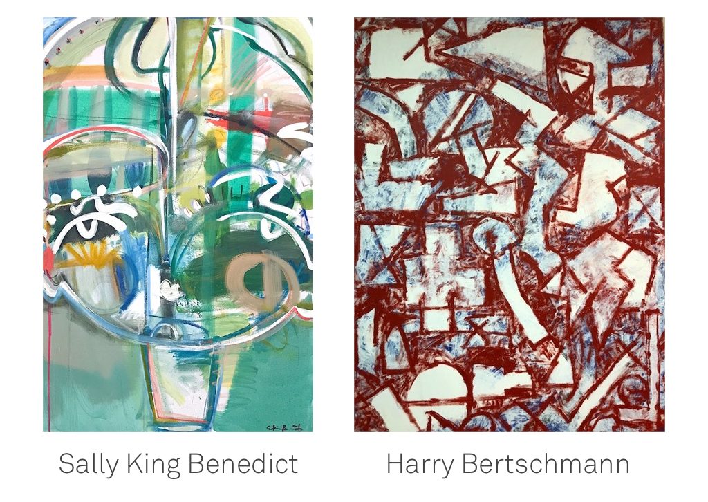 Sally King Benedict Face Painting and Harry Bertschmann Red and White abstract shapes