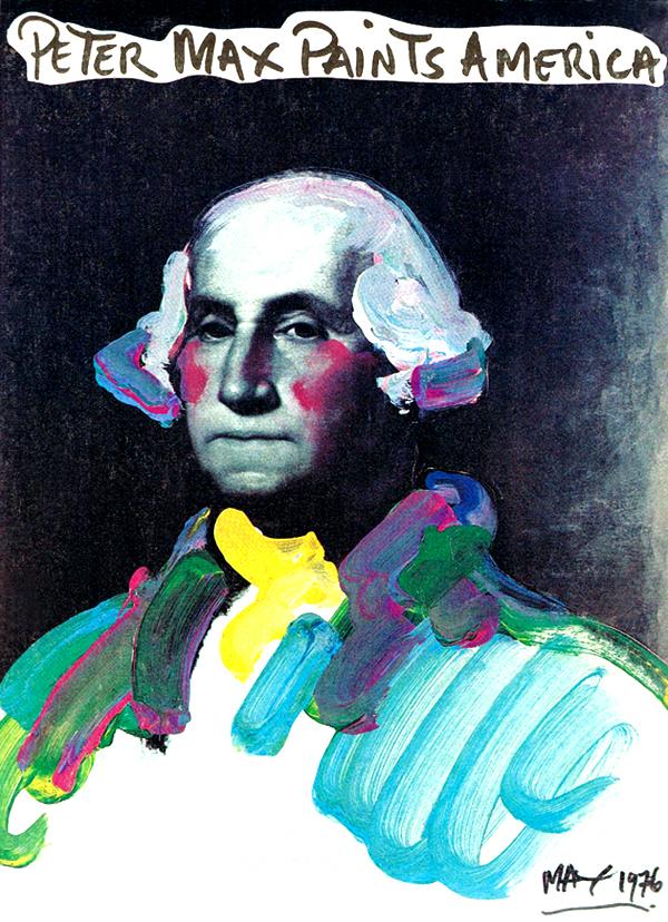 A colorful painting of George Washington by Peter Max