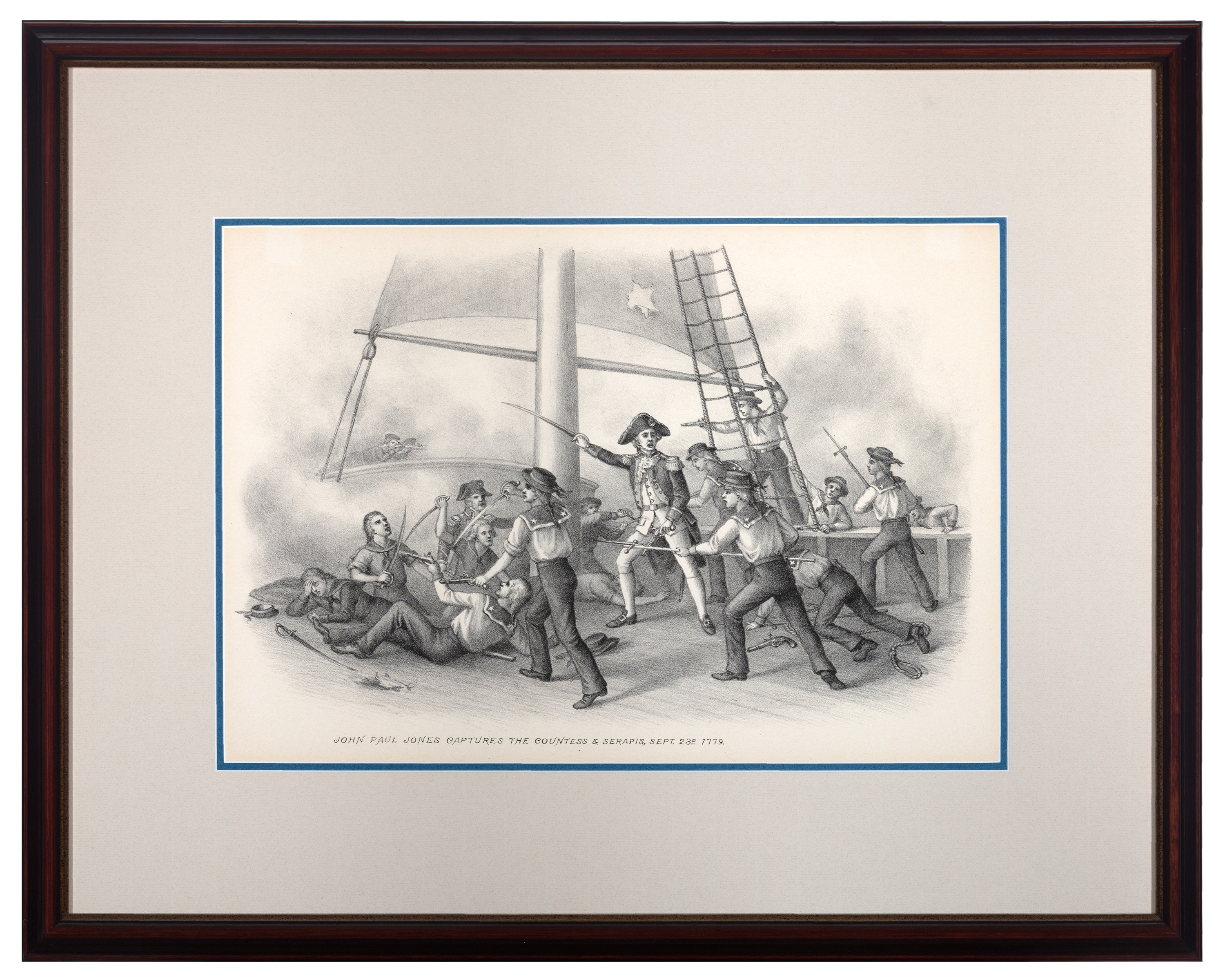 John Paul Jones Captures the Countess & Serapis, Sept. 23, 1779 by Kurz