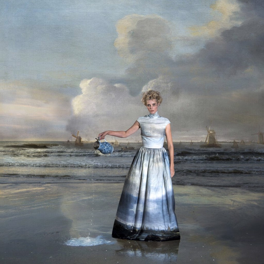 Milkmaid at the Zuiderzeedijk by Hans Withoos
