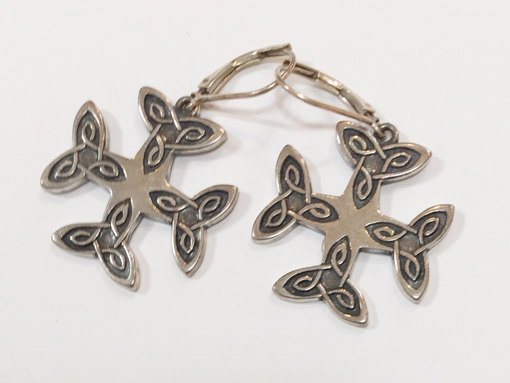 Earrings - Silver Cross Of The Blessed Virgin Mary 7307 by Deanne McKeown