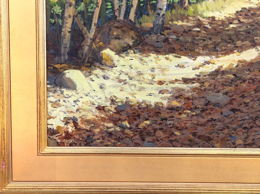 "Mountain Road" Contemporary Realistic Colorado Aspen Tree Landscape Painting by Jerry Greenberg