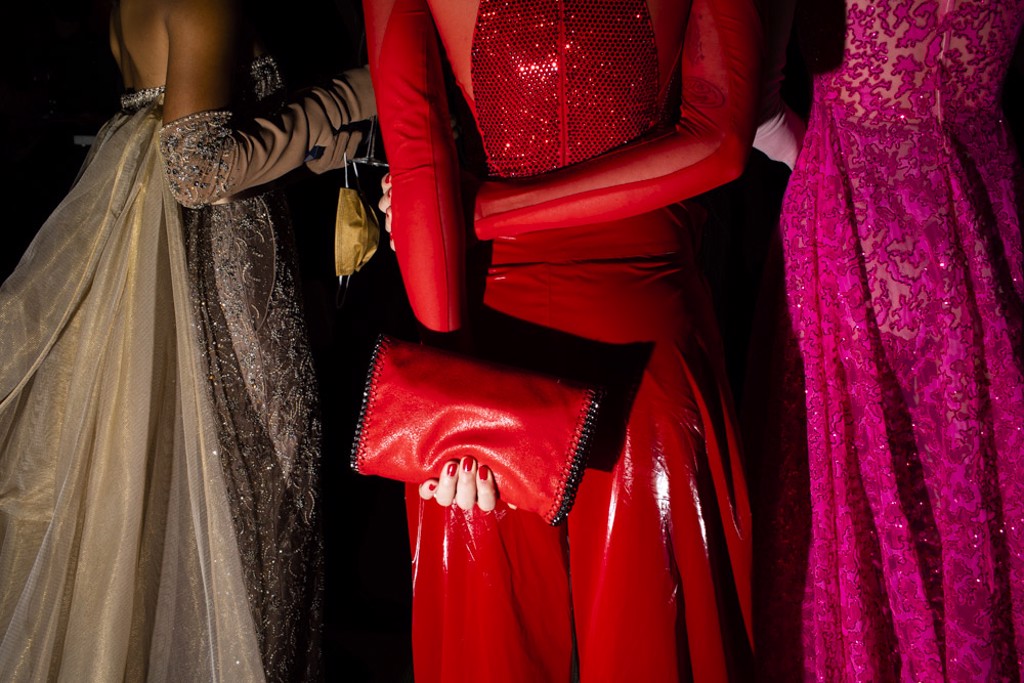Ella Emhoff in Red Stella McCartney, Met Gala series, NYC by Landon Nordeman