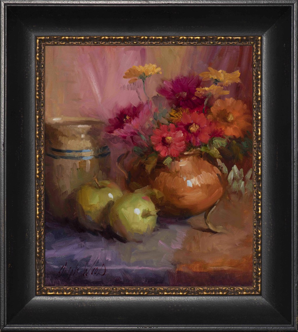 Apples and Zinnies by Mary Dolph Wood