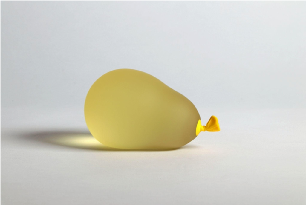 Glass Sculpted Water Balloon - Yellow by Dylan Martinez