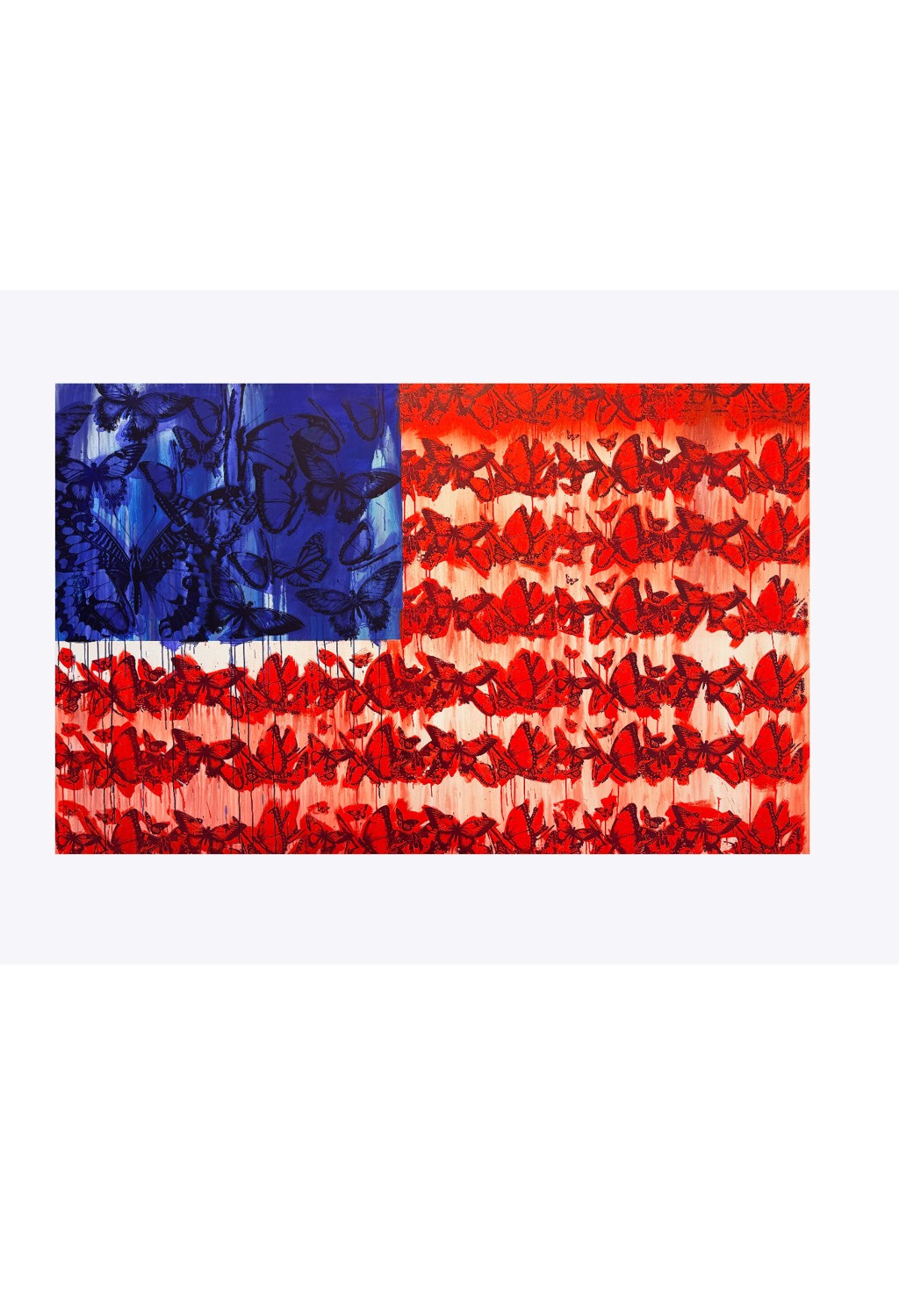 Punk Me Tender Everyone Can Shine: butterfly silhouettes form an American flag composition in red, white, and blue.