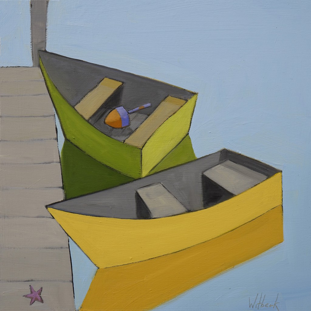 Green and Yellow Dinghy by David Witbeck