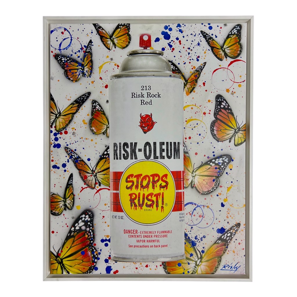 Riskoleum Monarchs (2023) by RISK — Archival Pigment Print Hand Embellished Acrylic and Aerosol on Canvas