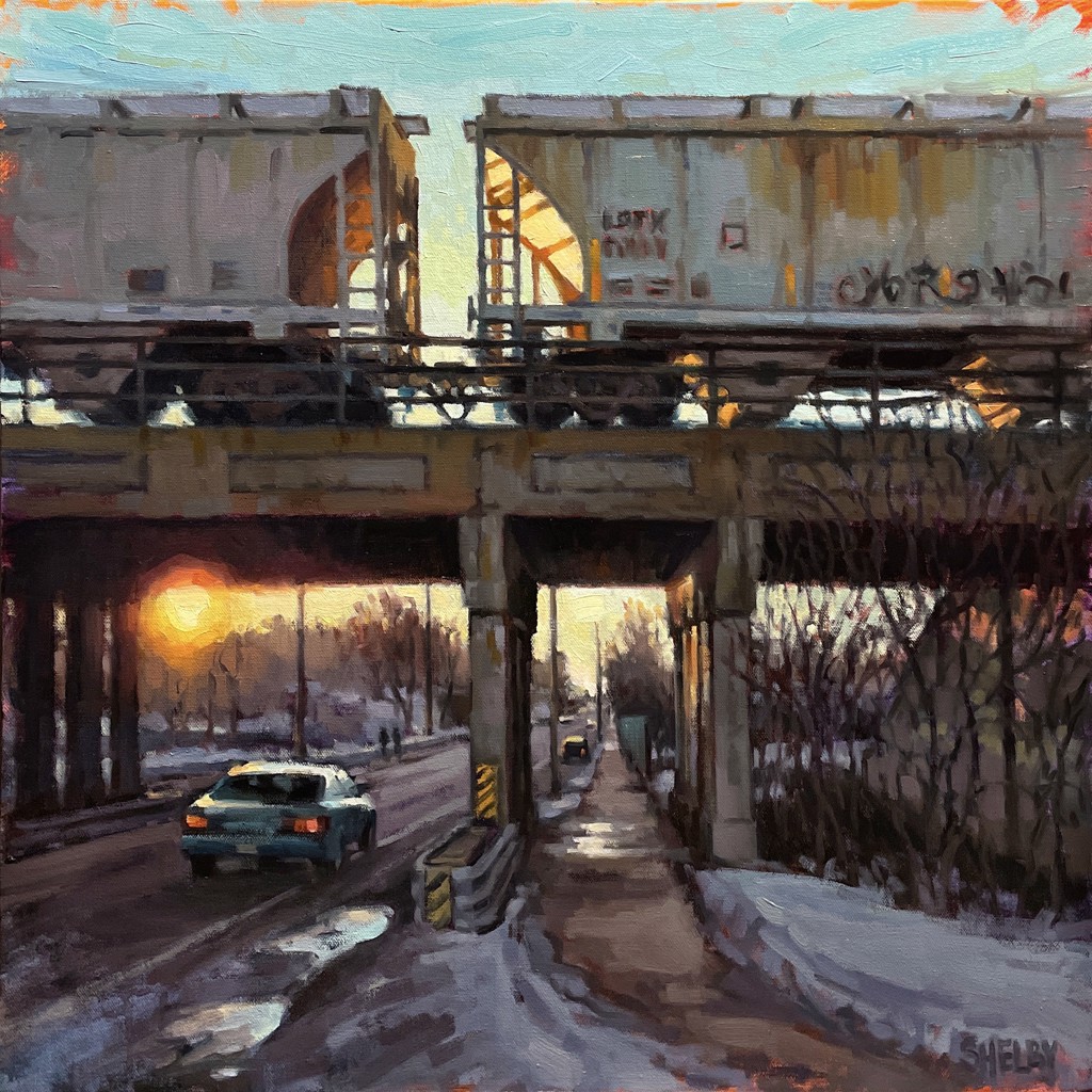 Sunset Under the Tracks by Shelby Keefe | Meyer Gallery