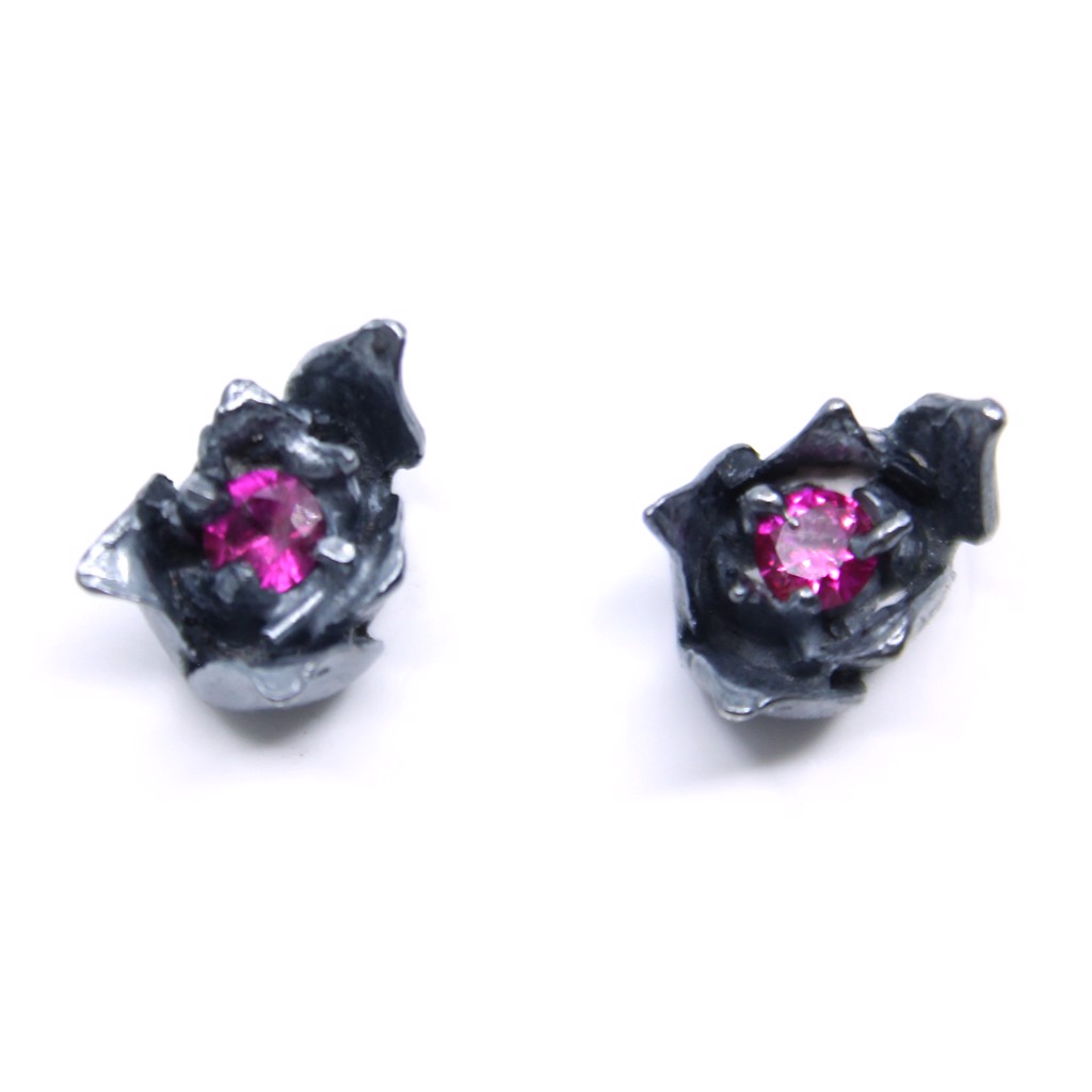 Little Ruby Sedum Studs by Anna Johnson