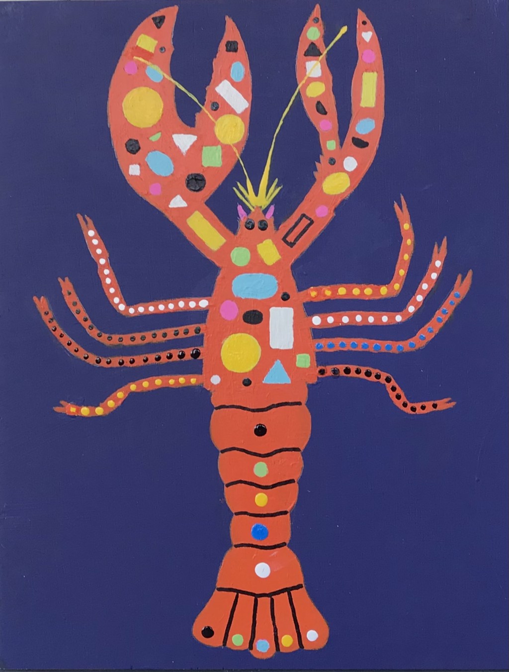 Orange Polka dot Lobster by Jodi Edwards | Portland Art Gallery