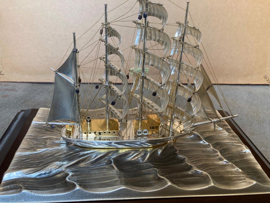 TAKEHIKO 武比古 SILVER999 純銀 Clipper Ship Vintage Sterling Silver 999 Clipper Ship Frame by Takehiko