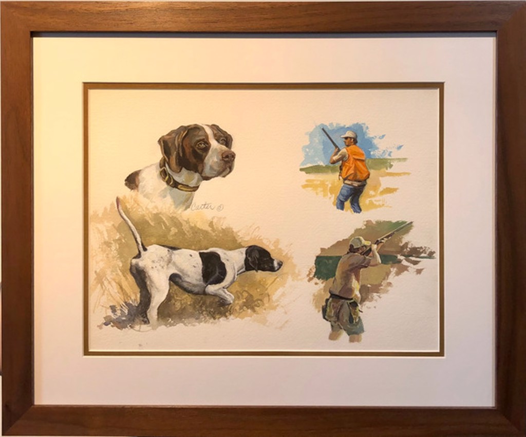 Dog and Hunter Study by Calvin Carter
